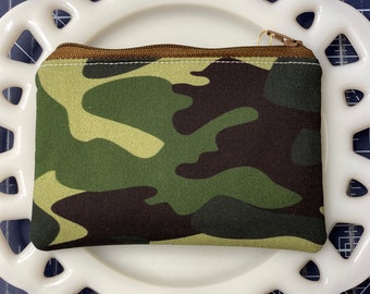 Green Camo Coin Purse