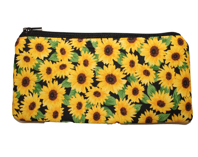 Sunflowers on Black Allison Pouch