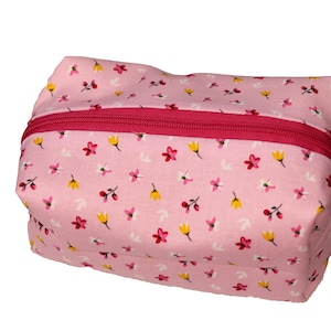 Pink and Yellow Floral Cosmetic Case