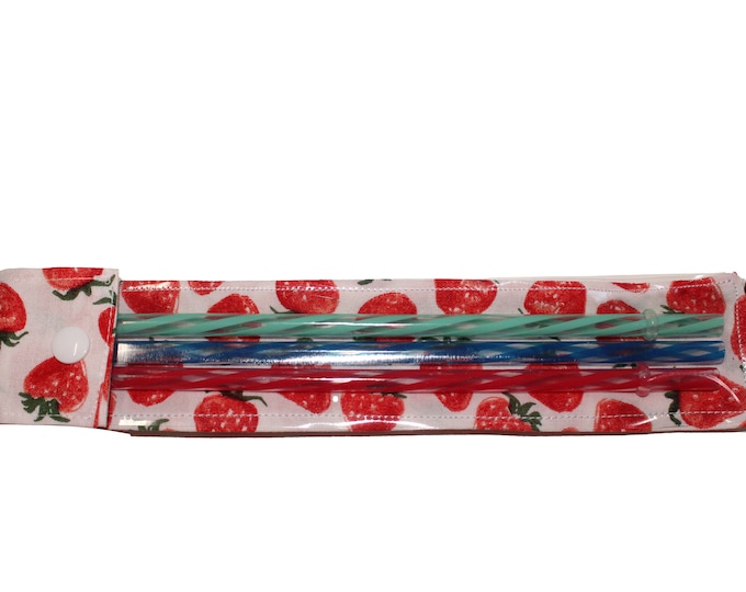 Reusable Straw Pouch Strawberries