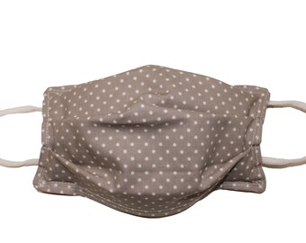 Surgical Face Mask Cover Grey Polka Dots