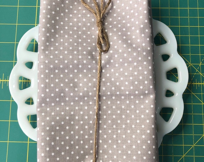 Grey and White Polka Dot Cloth Napkin