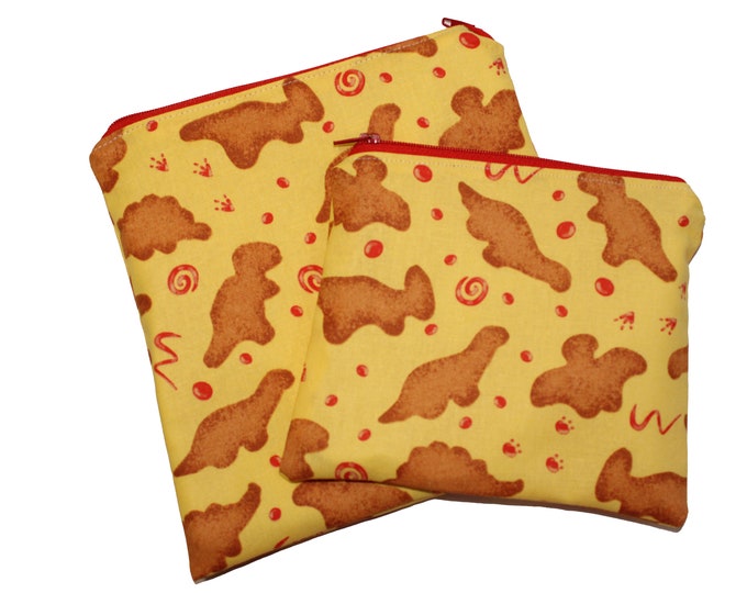 Reusable Snack and Sandwich Bag Chicken Nuggets Dino Bites