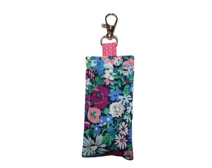 Blue and Purple Floral Chapstick Holder