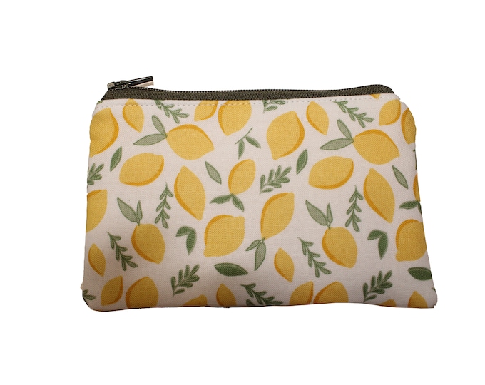 Lemons on White Coin Purse