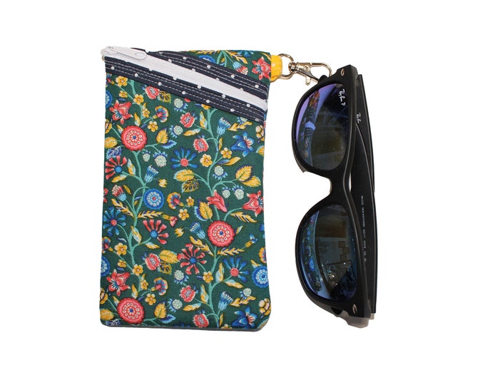 Sunglass / Eyeglass Case Green Liberty Floral