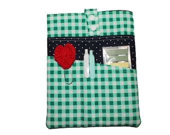 Book Pocket Pal Green Gingham