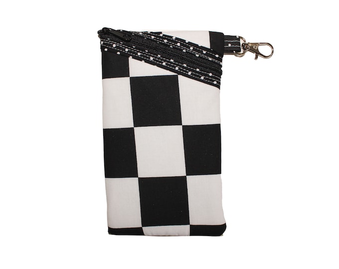 Sunglass / Eyeglass Case Black and White Checkers