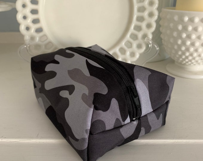 Gray Camo Cosmetic Case