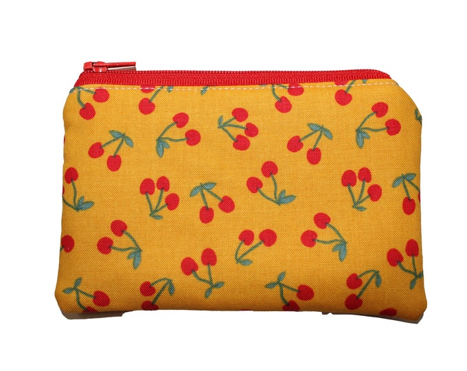 Cherries on Yellow Coin Purse