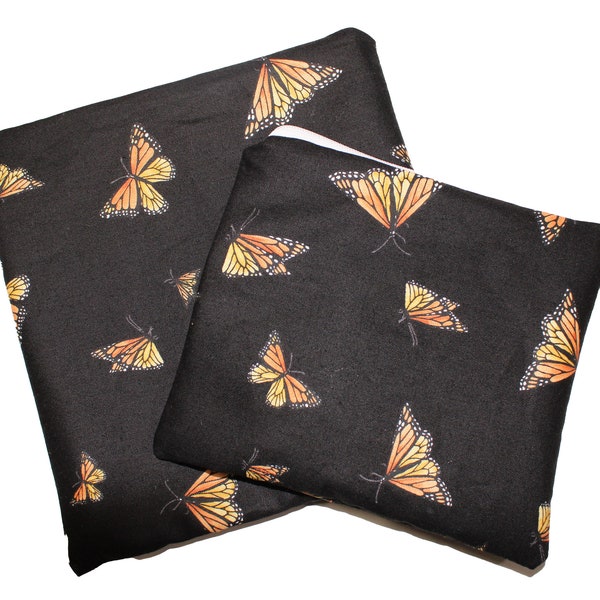 Reusable Snack and Sandwich Bag Black Butterfly