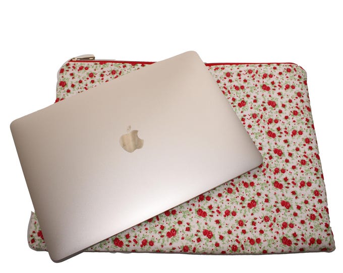 Laptop Case Red Floral