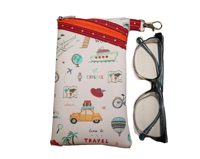 Sunglass / Eyeglass Case Pebbled Vinyl Vacation Vibes