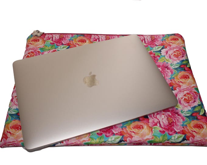 Laptop Case Pebbled Vinyl Bright Floral