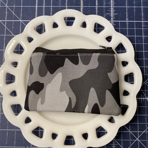 Grey Camo Coin Purse