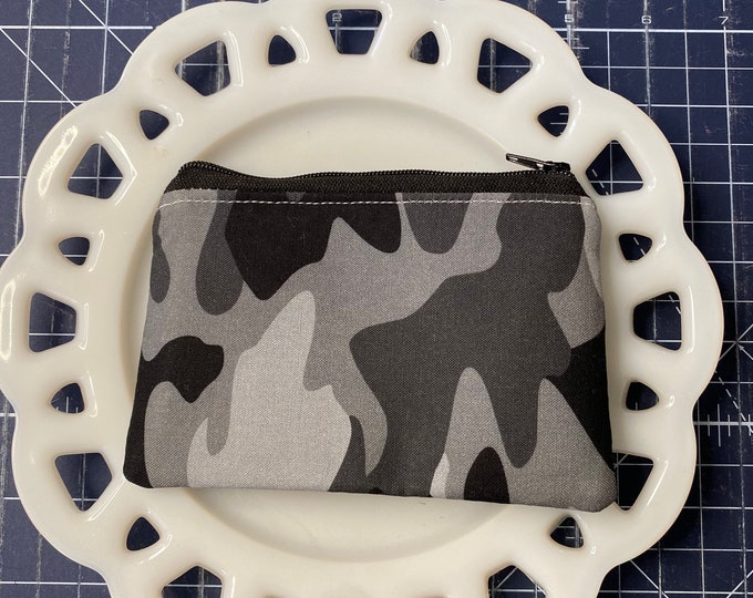 Grey Camo Coin Purse