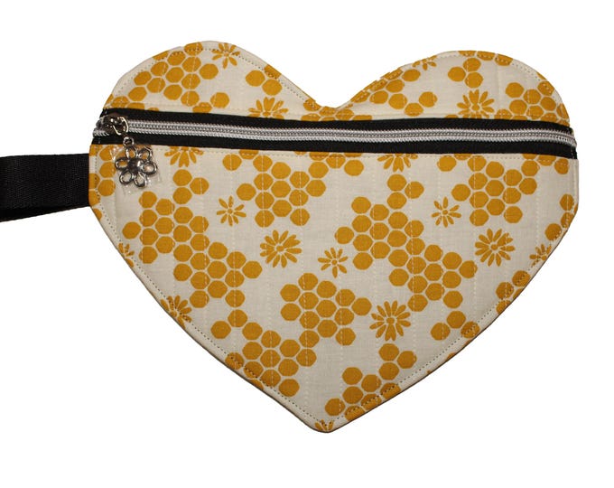 Quilted Heart Pouch Honeycomb