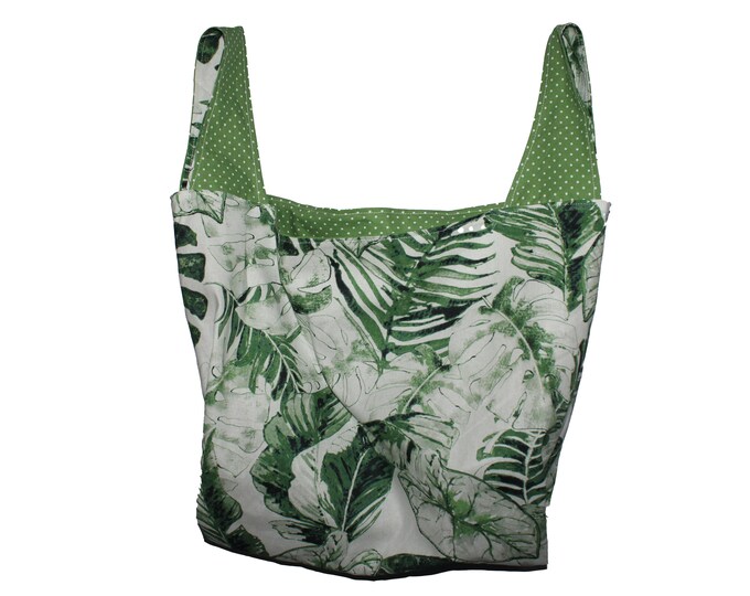 Tropical Plant Monstera Reversible Market Bag