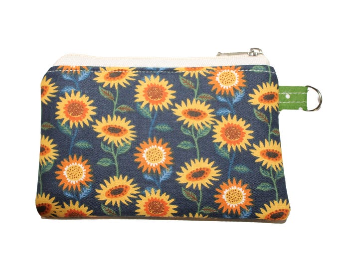 Sunflower on Navy Blue  Coin Purse