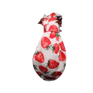 White Strawberries Knotted Headband