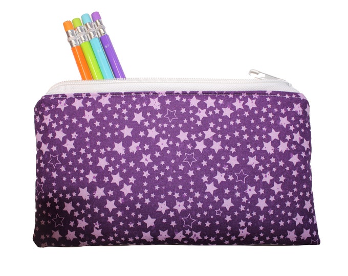 Emily Pencil Pouch Purple Stars