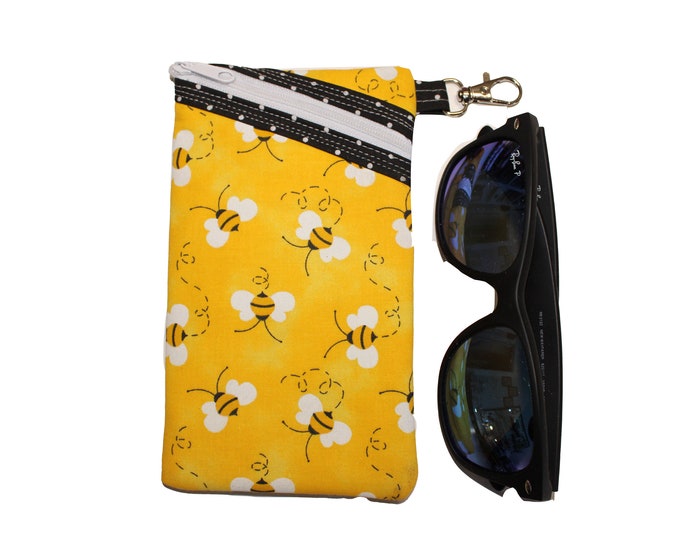 Sunglass / Eyeglass Case Bees on Yellow