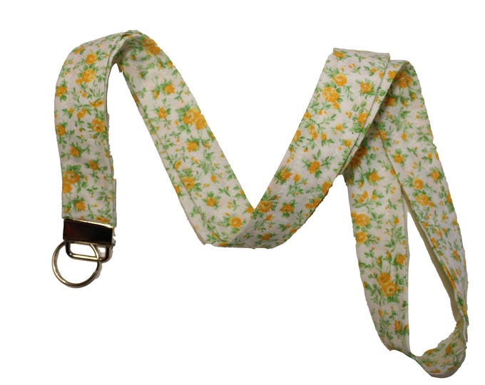 Country Cottage Yellow Floral Lanyard