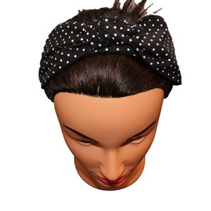 Black and White Polka Dots Knotted Headband