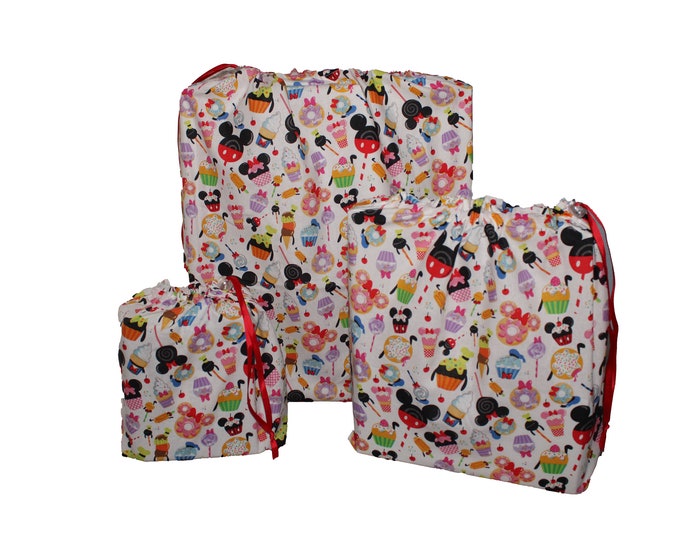 Reusable Fabric Gift Bags Disney Snacks