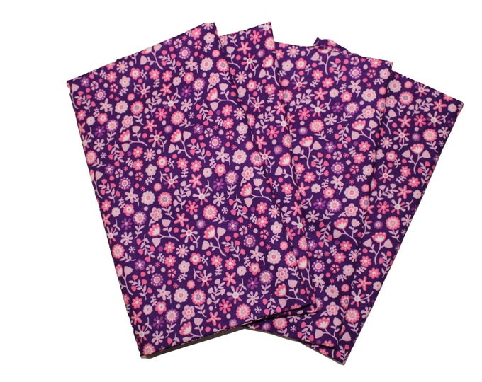 Pink and Purple Floral  Cloth Napkin