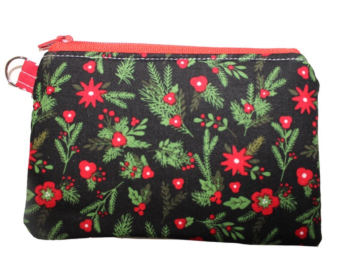 Holly on Black Holiday Coin Purse
