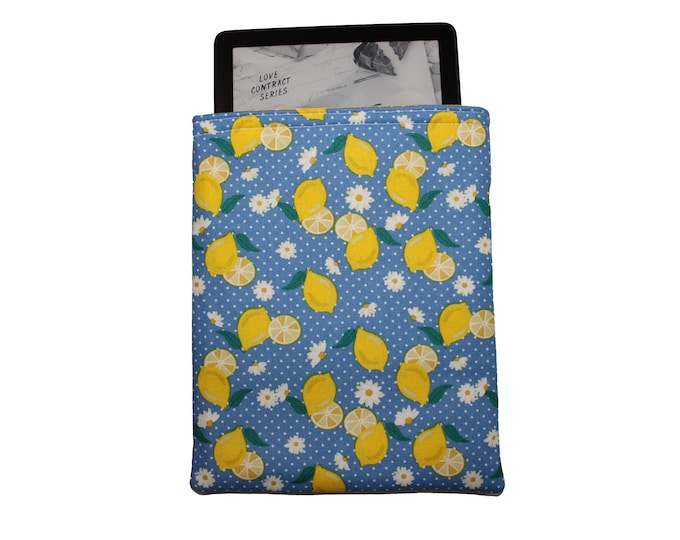 Kindle Slip In Pouch Lemons on Blue