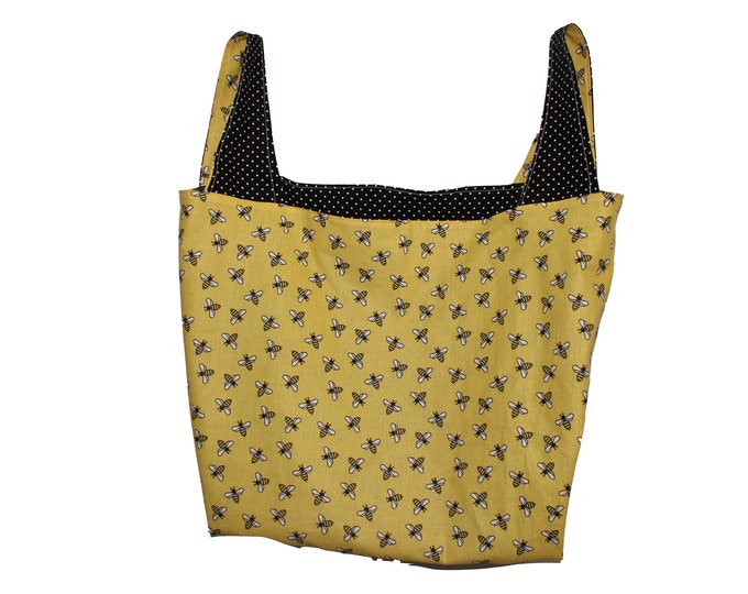 Bees on Yellow Reversible Market Bag