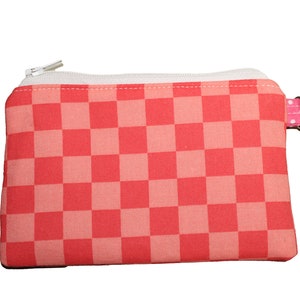 Roze geruite portemonnee