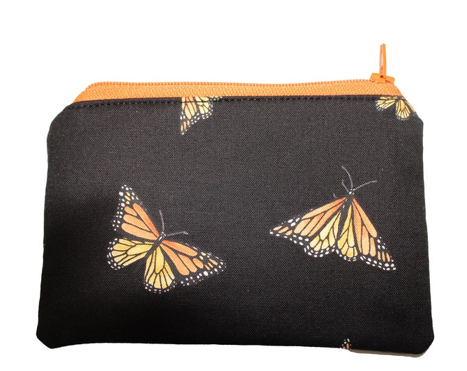 Black Monarch Butterfly Coin Purse