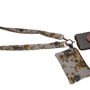 Crossbody Phone Strap Grey Floral