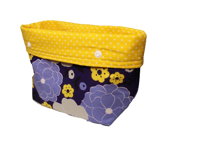 Purple and Yellow Floral Michele Basket