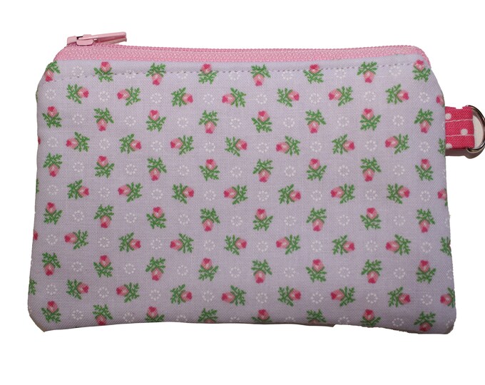 Lavender and Rose Floral Coin Purse