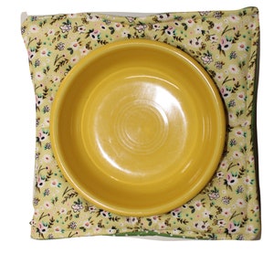 Reversible Bowl Cozy Lime Green Floral