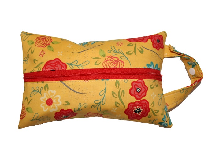 The Ellaria Wipe Holder Yellow and Red Floral