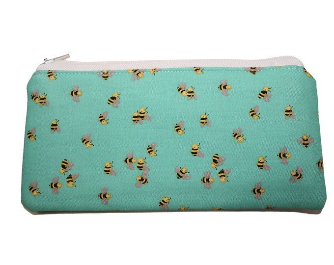 Bees on Teal Allison Pouch