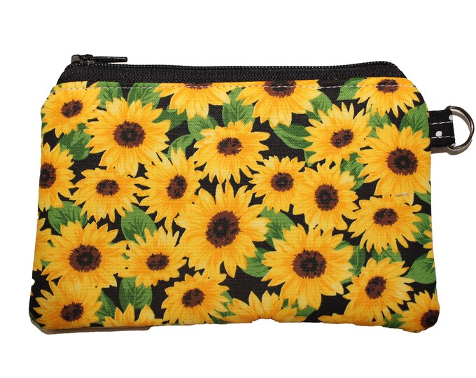 Sunflower on Black Coin Purse