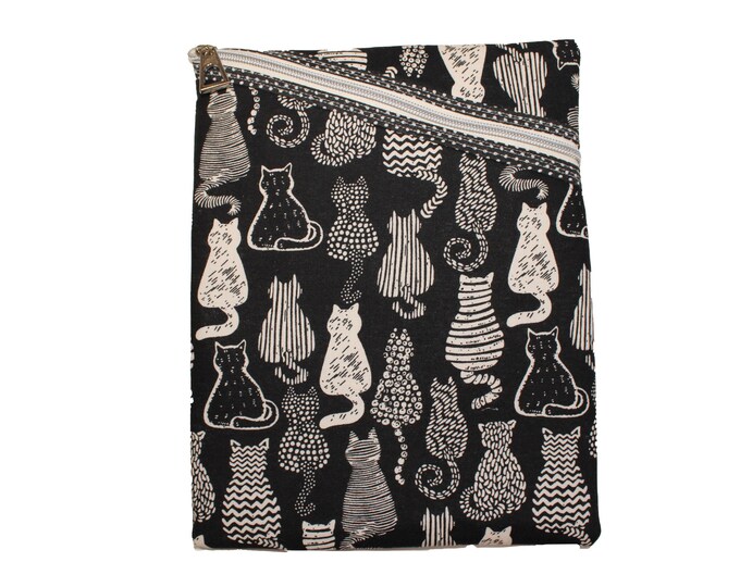 Tablet Case / Book Sleeve Cats on Black