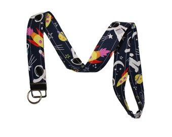 Astronaut Space Rockets Lanyard