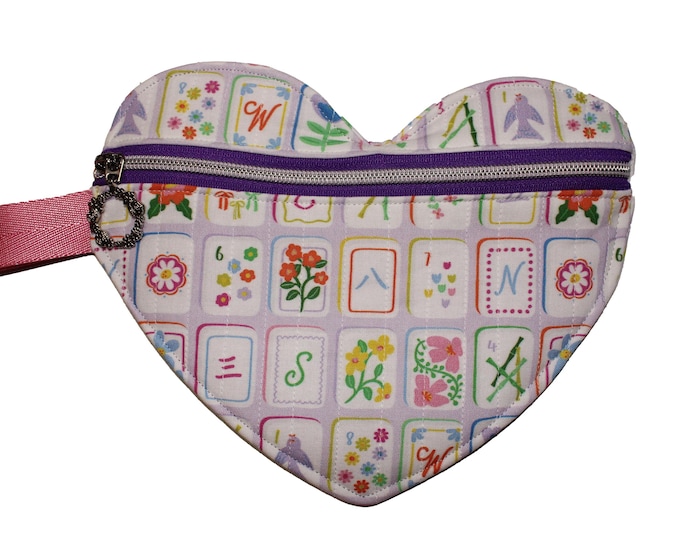 Quilted Heart Pouch Mahjong