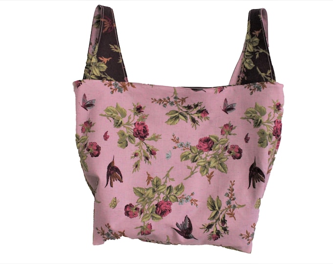 Lavender Floral Reversible Market Bag