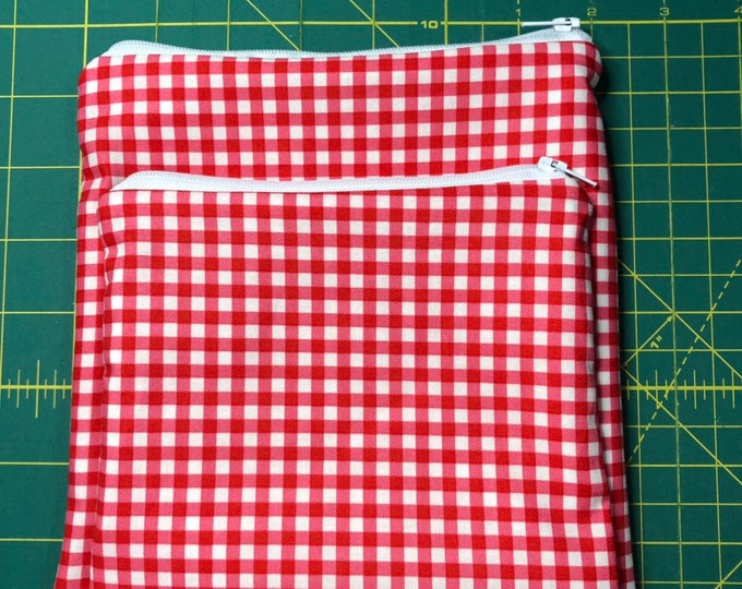 Reusable Snack and Sandwich Bag Red Checker