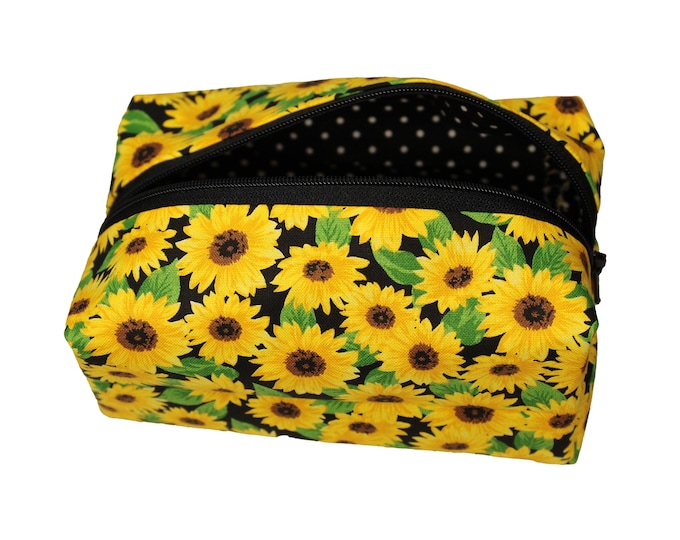 Sunflowers on Black Pouch