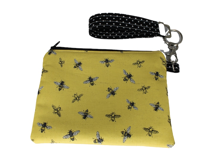 Yellow Bee Carly Wristlet