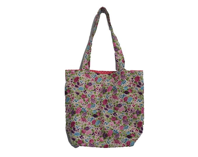 Mini Tote Pinks, Blues and Purple Floral